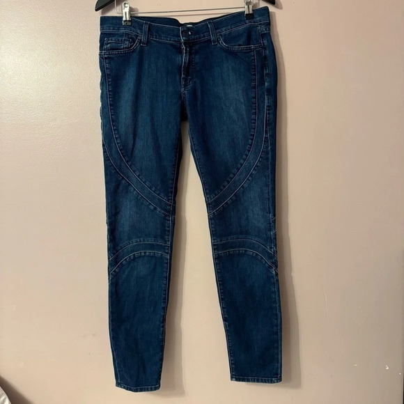 7 For all Mankind  Roxanne Dark Blue Jeans Size 30 - Picture 1 of 9